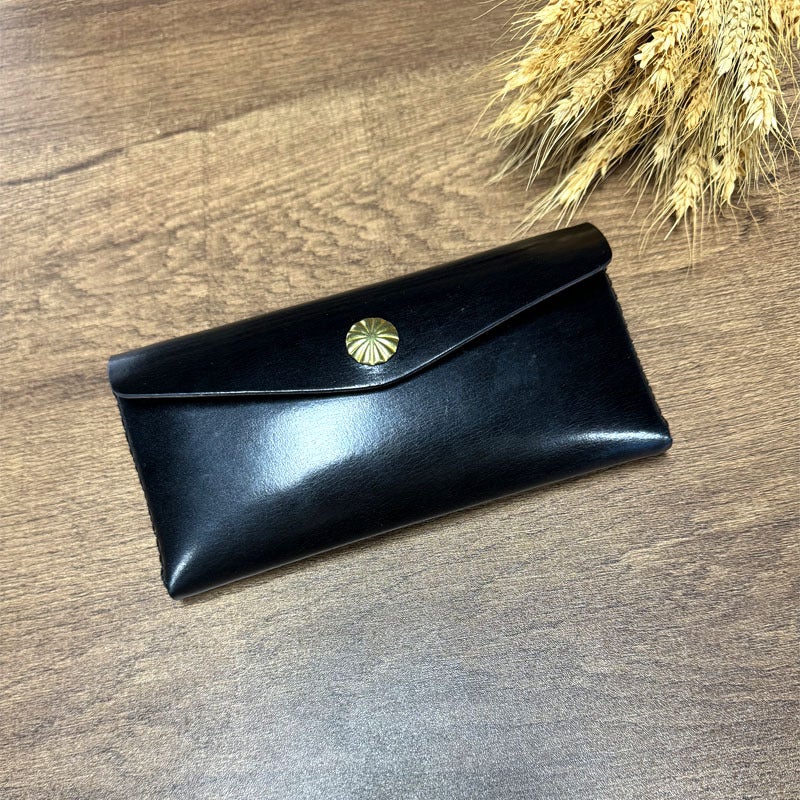 Vegetable Tanning Top Layer Cowhide Vintage Simple Long Hand-Held Coin Purse Genuine Leather Fashionable Texted Women'S Crossbody Mobile Phone Bag - Image 1