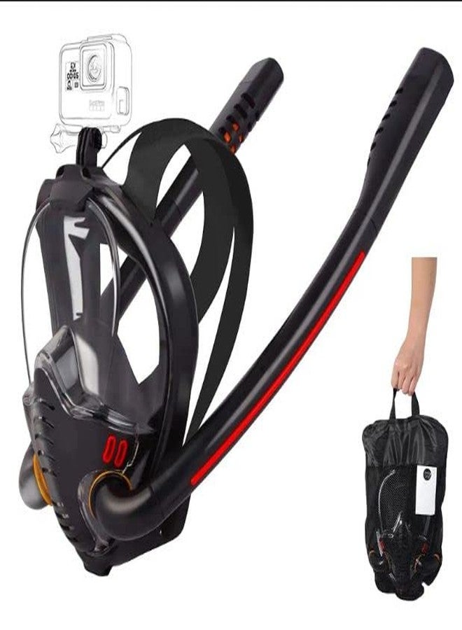 Jolfay Full face Snorkel mask Double Tube setAnti-Fog & Anti-Leak for Kids & Adults, Detachable Dual Snorkeling Gear Perfect for Diving & Swimming Black (L/XL) - Image 3