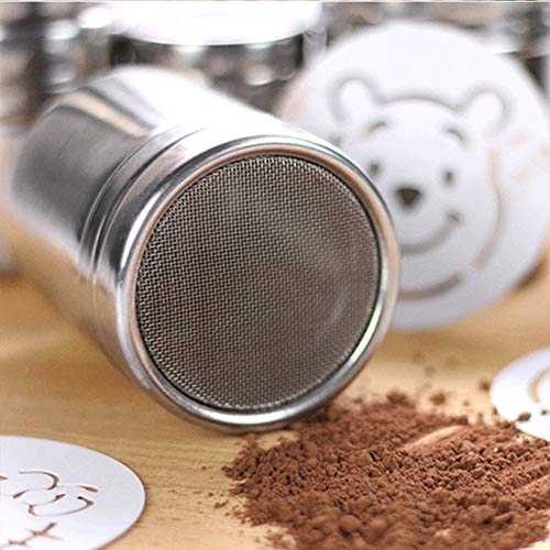 FEOOWV Powder Shaker with Lid,Stainless Steel Fine Mesh Shaker, for Sifter Cocoa,Cinnamon Powder,Icing Sugar,Chocolate Coffee (6 Pcs Small) - Image 5