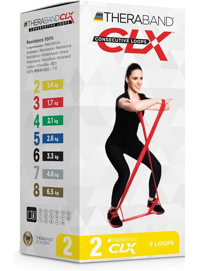 TheraBand CLX 9 Pre Cut Consecutive Loop Strips Super Heavy Resistance Silver - Image 1