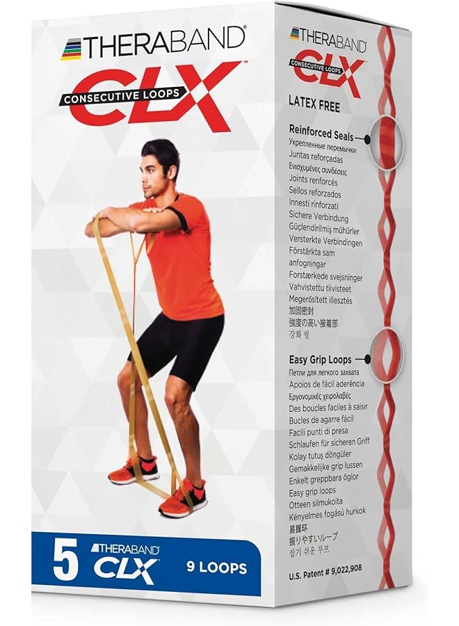 TheraBand CLX 9 Pre Cut Consecutive Loop Strips Super Heavy Resistance Silver - Image 2