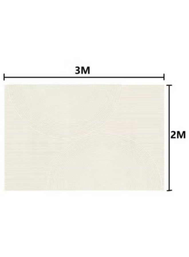 GGEROU Cream Area Rug for Bedroom Living Room, Water-proof Modern Large Rug Non-Slip Carpet Multisize Geometric Pad Oriental Mat 200 x 300cm  - Image 2