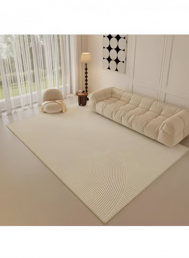 GGEROU Cream Area Rug for Bedroom Living Room, Water-proof Modern Large Rug Non-Slip Carpet Multisize Geometric Pad Oriental Mat 200 x 300cm  - Image 1