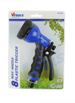 VTOOLS Plastic Hose 8 way nozzle plastic trigger Adjustable Watering Patterns Suitable for Watering Lawn and Garden  - Image 2