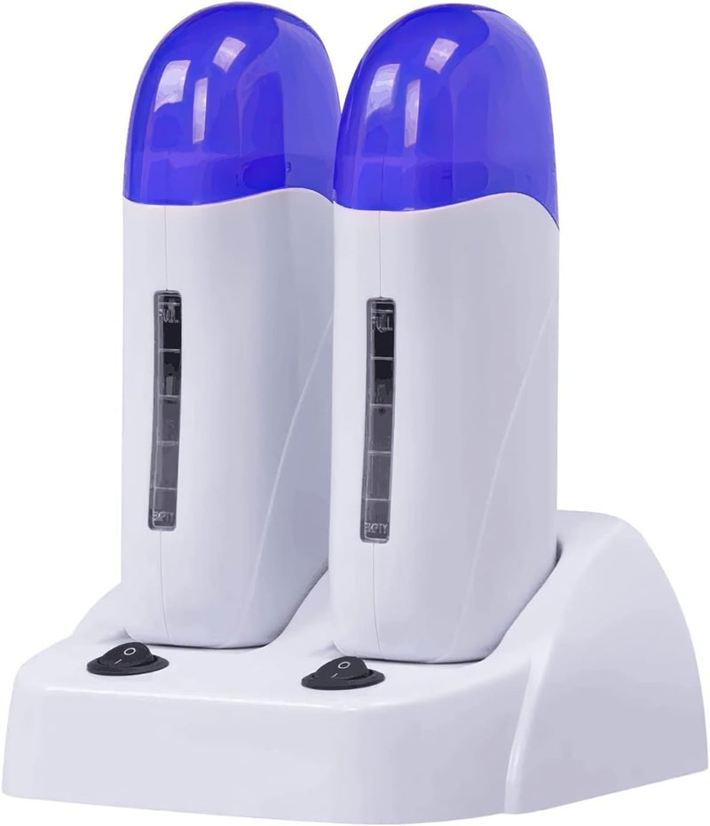 Subay Roll on Wax Warmer Double Cartridges Warmers 110v for Women Men Body Waxing Coarse Hair Removal with Heater Base for Hair, Leg, Face, Armpit, Bikini, Eyebrow, Brazilian - Image 1