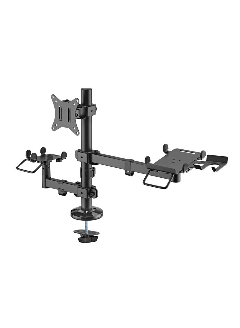 Skill Tech Skilltech SH MM 02S POS Mounting Solution | Adjustable POS Monitor Stand for 17–32" Screens | ±45° Tilt, 180° Rotation | VESA 100×100 | Grommet Mount | Black - Image 3