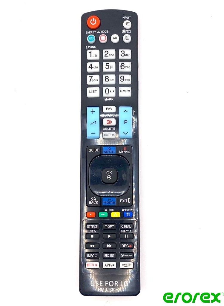 erorex Remote Control For LG TV Black 
