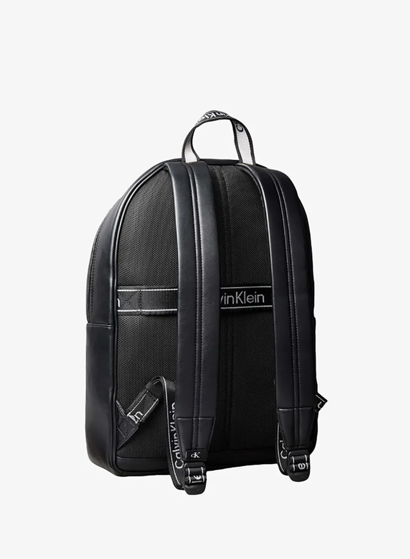 Calvin Klein Black Logo Strap Smooth Dome Backpack for Men | Best Price UAE