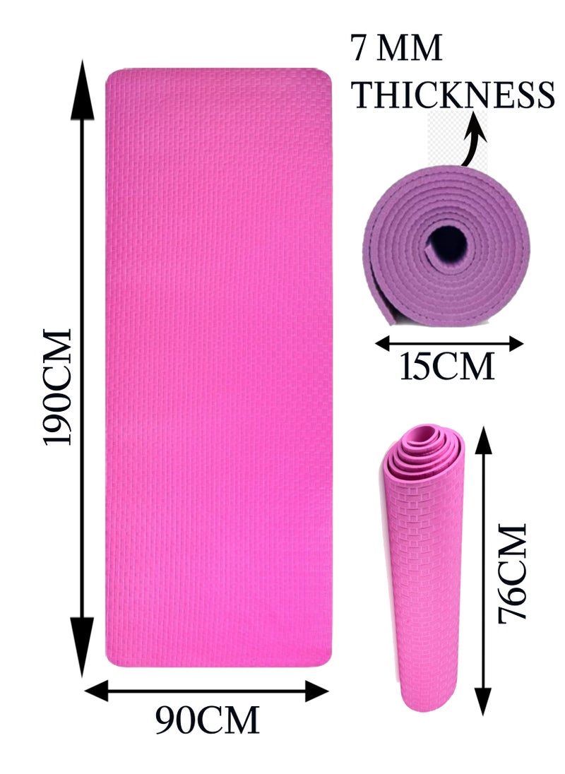 Generic - 7mm thick eco friendly yoga mat  with natural non slip thick padded non toxic PVC free yoga mat and durable for sustainable yoga practice - Image 1