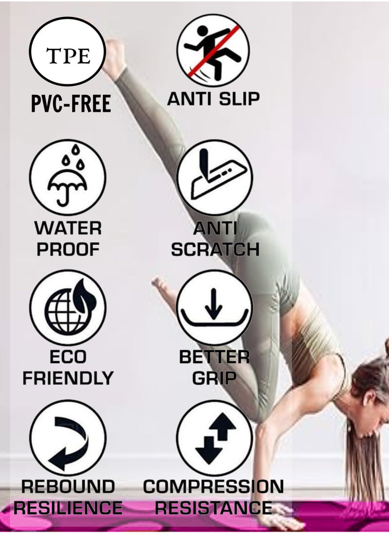 Generic - 7mm thick eco friendly yoga mat  with natural non slip thick padded non toxic PVC free yoga mat and durable for sustainable yoga practice - Image 1