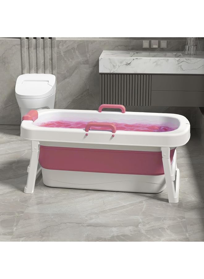 إيروريكس حوض استحمام قابل للطي مع غطاء للكبار مقاس 126 * 62.5 * 50 سم لون وردي - Image 4