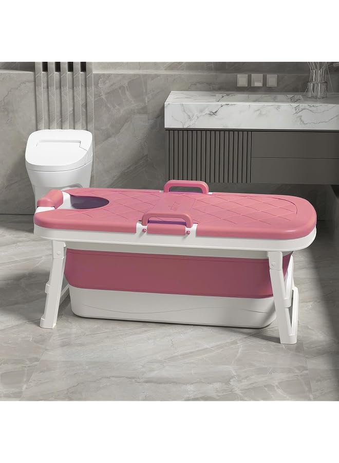 إيروريكس حوض استحمام قابل للطي مع غطاء للكبار مقاس 126 * 62.5 * 50 سم لون وردي - Image 3