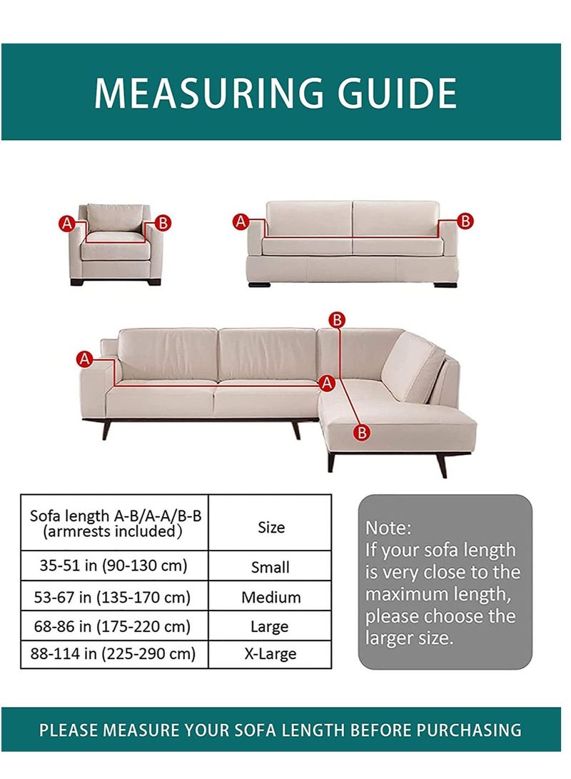 HAPPY MOOD Sofa Slipcover Armchair Couch Cover With Elastic Straps Furniture Protector Washable Anti Skid Stretch Home Decor (1 Seater) Pillows Not Included - Image 4