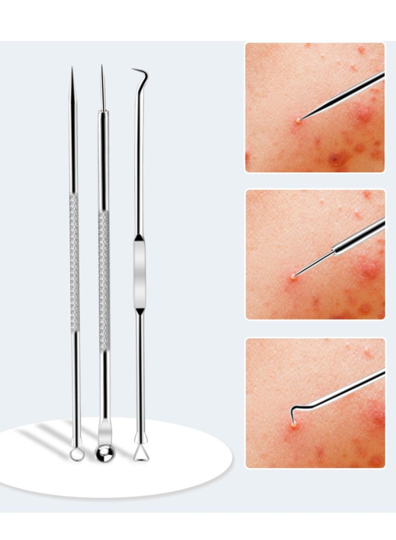 Furtey 8-Piece with Case and Mirror, Stainless Steel Pedicure Blackhead Acne Tweezers, Cell Tweezer, Facial Care Skin Tools Set Remove Blackhead, Reduce Acne - Image 5
