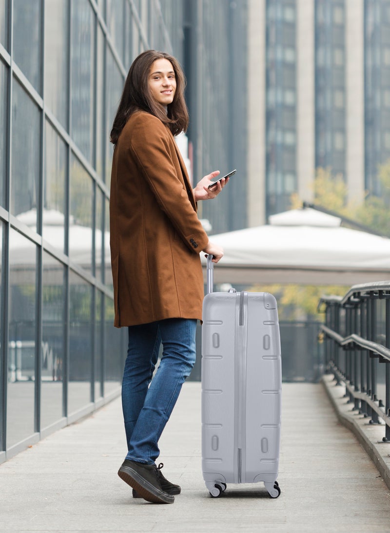 SENATOR Hard Case Travel Bag Extra Large Luggage Trolley ABS Lightweight Suitcase with 4 Spinner Wheels A1012 Silver - Image 2