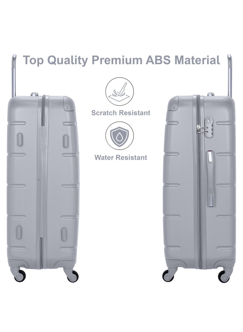 SENATOR Hard Case Travel Bag Extra Large Luggage Trolley ABS Lightweight Suitcase with 4 Spinner Wheels A1012 Silver - Image 3