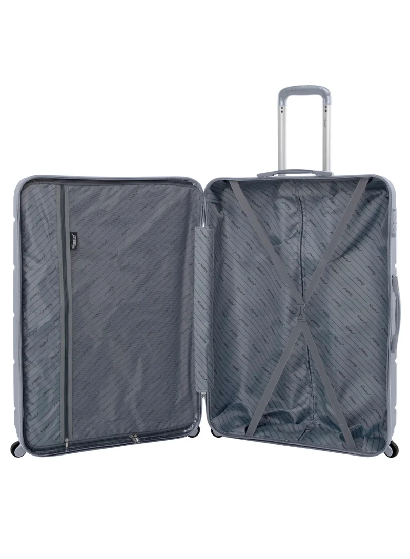 SENATOR Hard Case Travel Bag Extra Large Luggage Trolley ABS Lightweight Suitcase with 4 Spinner Wheels A1012 Silver