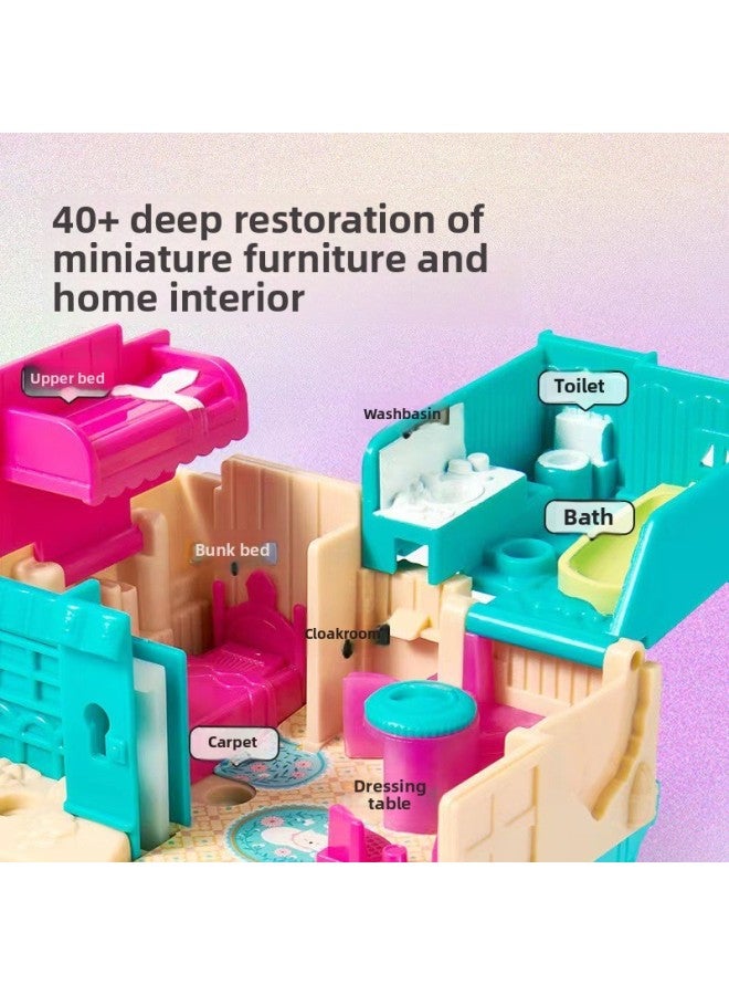 Children's Varieties Box Surprise Varieties Cabin Toy Girls Magic Book Princess Doll House Birthday Play House 6-13-Color:Variety Cottage-Baking Shop - Image 4