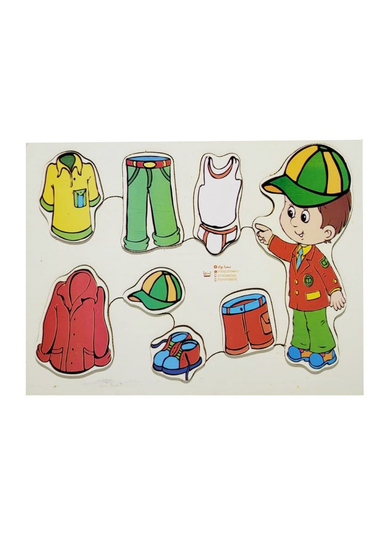 Toys Wooden Boy's Clothes Puzzle 