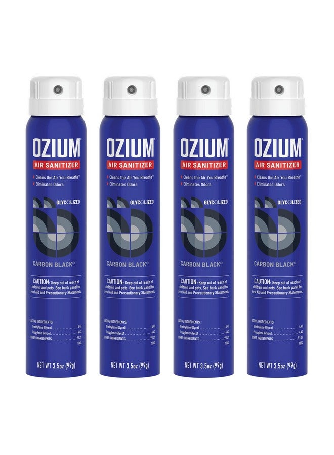 Ozium 3.5 Oz. Air Sanitizer & Odor Eliminator For Homes, Cars, Offices And More, Carbon Black Scent, 4 Pack  - Image 1
