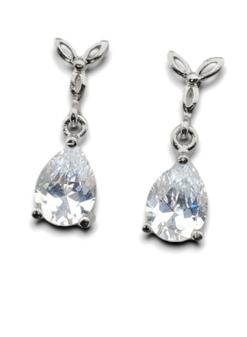 Earring (Prima) cubic zirconia  for women from Butterfly Shenoute - silver color 200 - Image 3