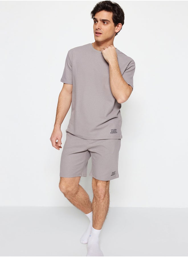 trendyol - Men's Gray Regular Fit Knitted Pajamas Set - Image 1