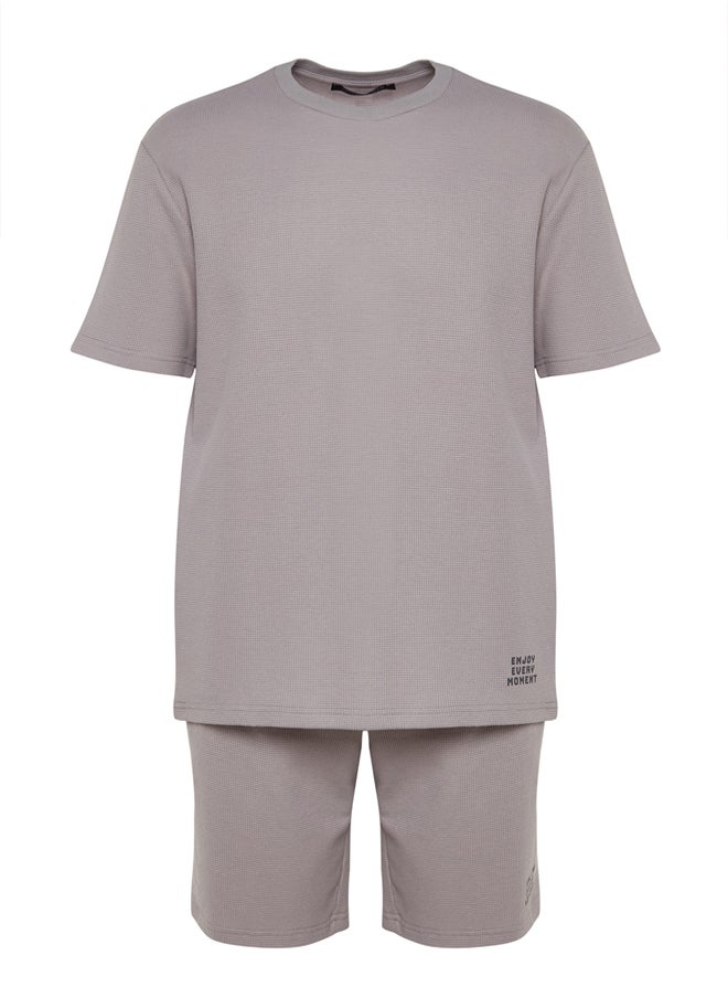 trendyol - Men's Gray Regular Fit Knitted Pajamas Set - Image 1