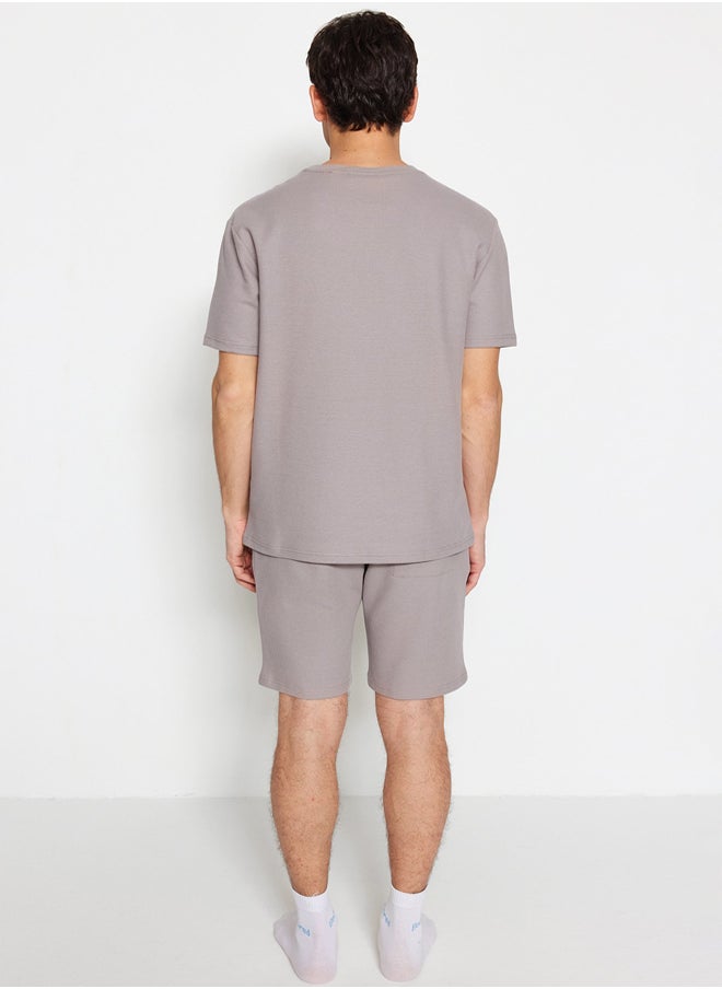trendyol - Men's Gray Regular Fit Knitted Pajamas Set - Image 1