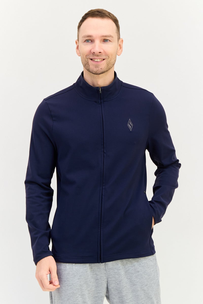 SKECHERS Men Sportswear Fit Long Sleeve Outdoor Jacket, Navy - Image 1