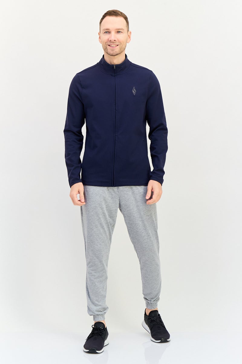 SKECHERS Men Sportswear Fit Long Sleeve Outdoor Jacket, Navy - Image 3