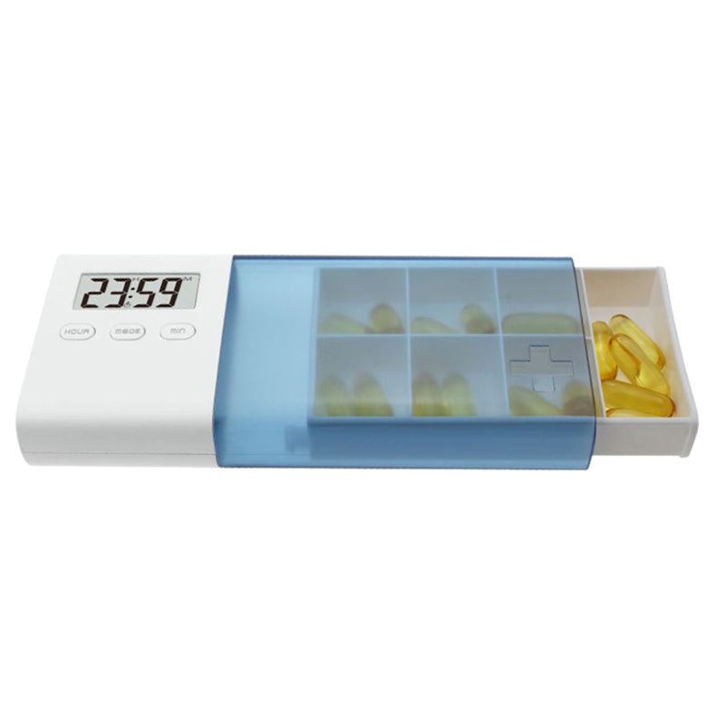 Dust-proof Separated Pill Organizer Pill Box Case Electronic Timer Alarm Clock Reminder Medicine Storage Dispenser - Image 1