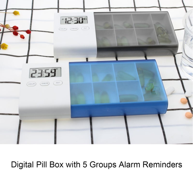 Dust-proof Separated Pill Organizer Pill Box Case Electronic Timer Alarm Clock Reminder Medicine Storage Dispenser - Image 2
