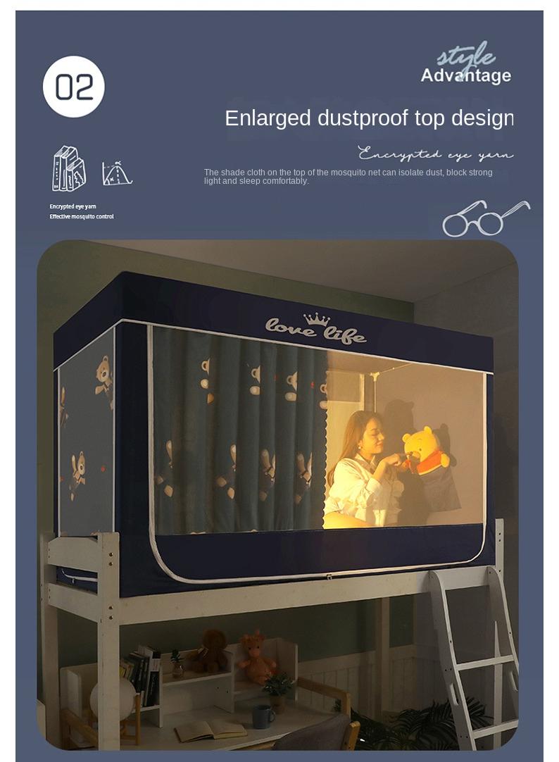 general Cartoon Deck Curtain Student Dormitory Bed Curtains Mosquito Net With Bracket Gift For The Start Of The School Season - Image 4