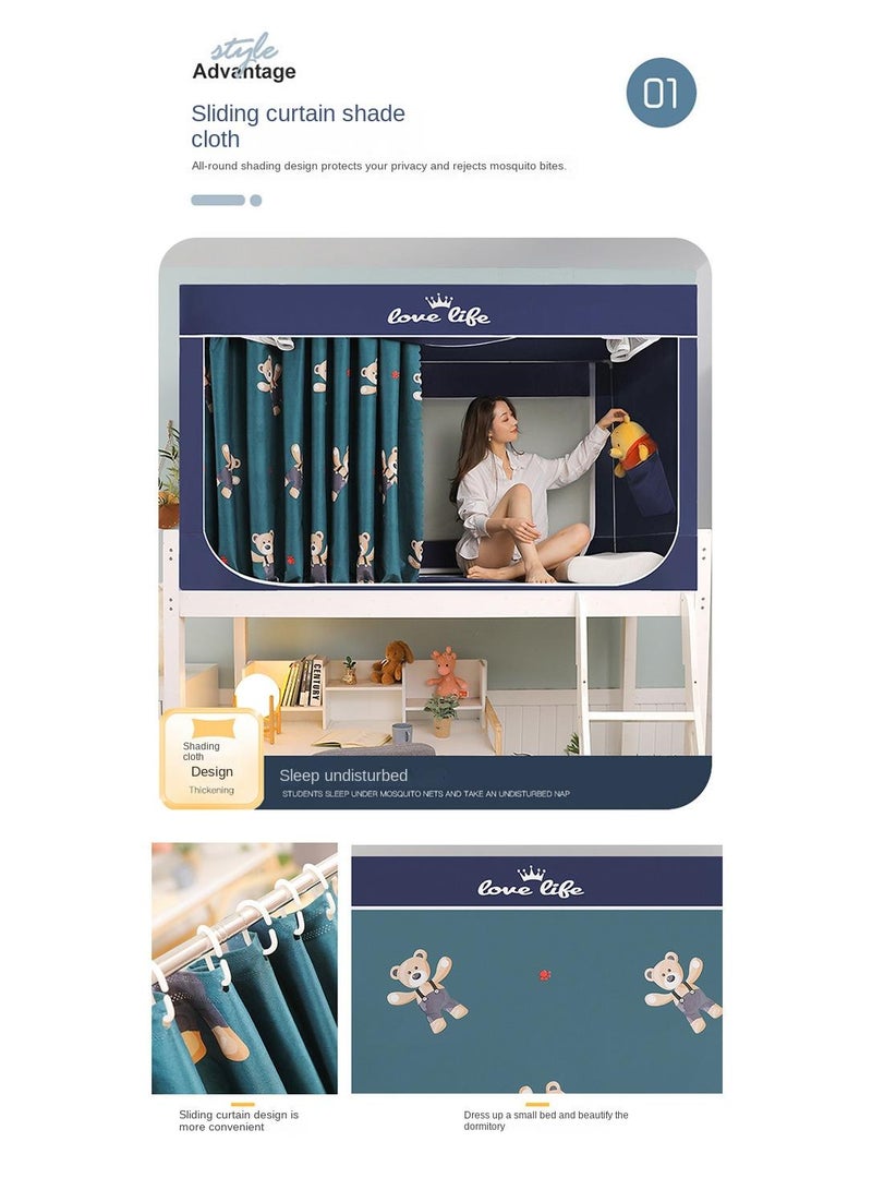 general Cartoon Deck Curtain Student Dormitory Bed Curtains Mosquito Net With Bracket Gift For The Start Of The School Season - Image 3