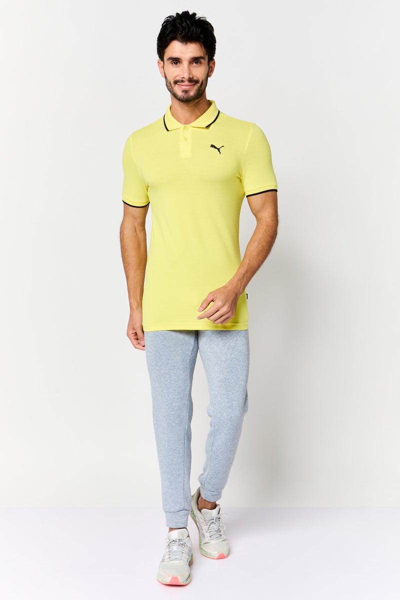 PUMA Men Slim Fit Short Sleeve Collar Tipping Outdoor Polo Shirt, Yellow - Image 4