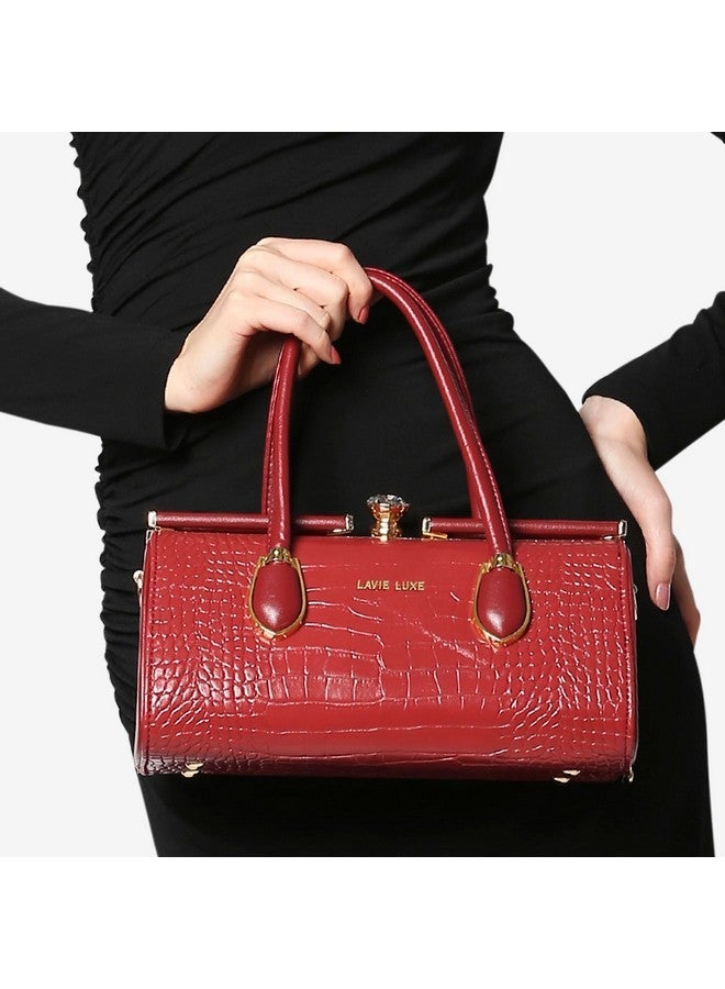 Lavie Luxe Women's Dazzle Frame Solid Structured Satchel Bag for Women | Satchel Handbag for Work | Ladies purse | Stylish Shoulder Bag | Gift for Women - Image 2