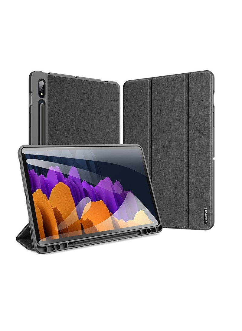 general Suitable for Samsung Tab S10 Ultra/S9 Ultra/S8 Ultra with pen slot tablet protective cover Samsung Tab S10 Ultra/S9 Ultra/S8 Ultra smart sleep protective case (black) - Image 1