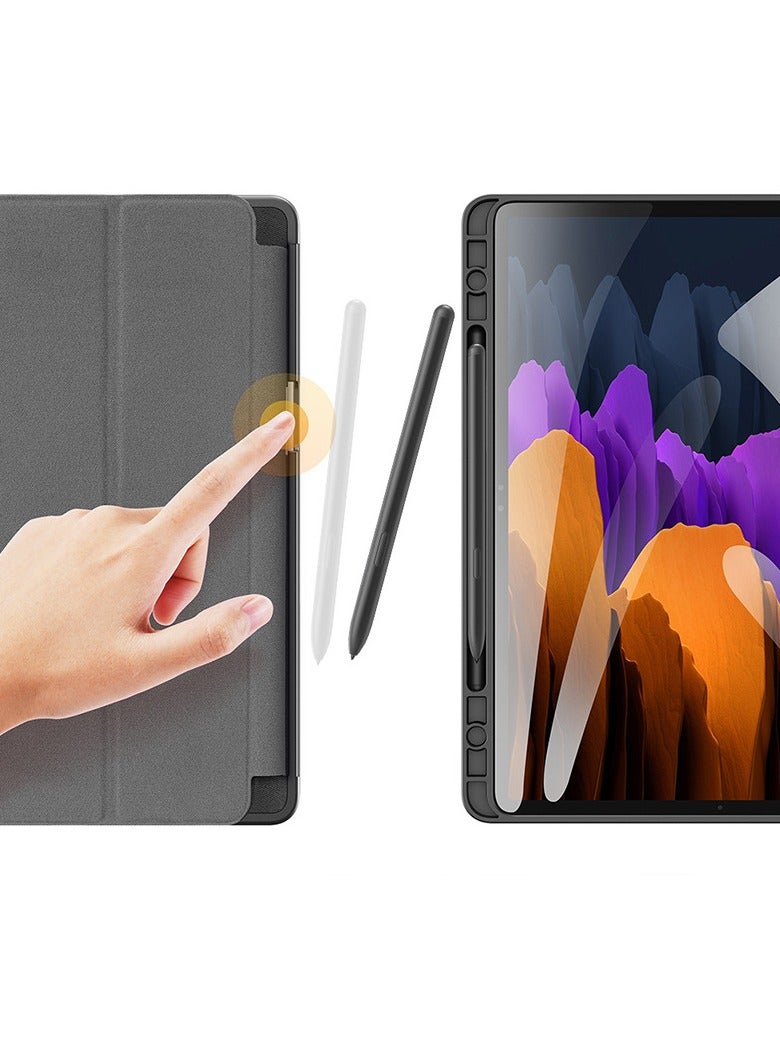 general Suitable for Samsung Tab S10 Ultra/S9 Ultra/S8 Ultra with pen slot tablet protective cover Samsung Tab S10 Ultra/S9 Ultra/S8 Ultra smart sleep protective case (black) - Image 5