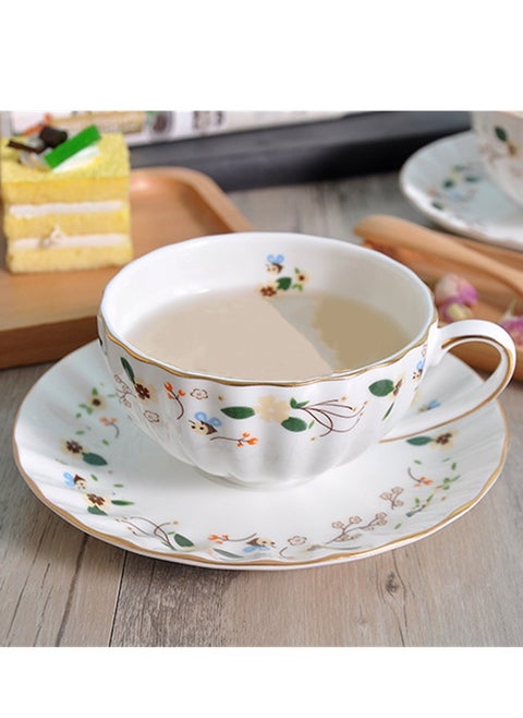 Pastoral Style Coffee Cup And Saucer Set