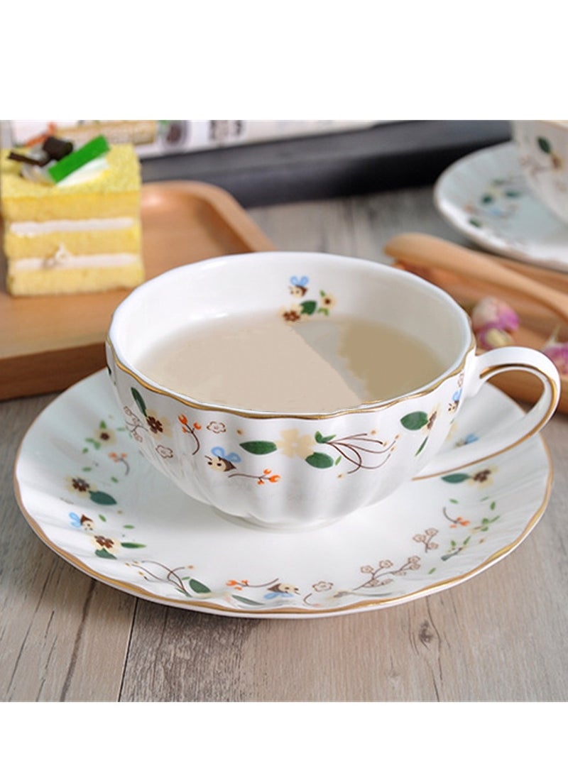 Pastoral Style Coffee Cup And Saucer Set