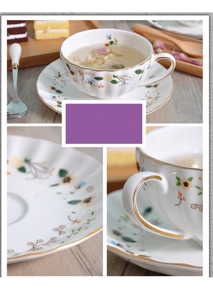 Pastoral Style Coffee Cup And Saucer Set