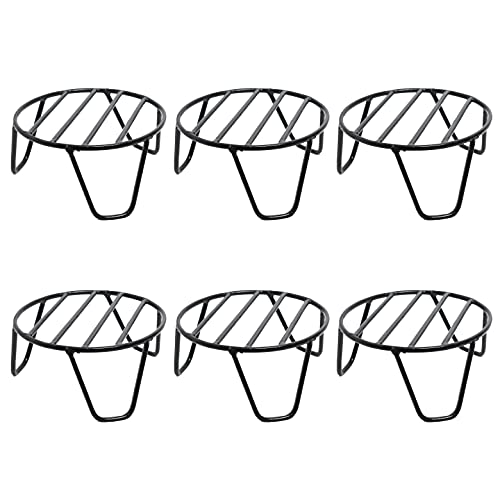 CRAFTCASTLE Craft Castle Elegant Iron Indoor/Outdoor Italiano Flower Pot/Plant Stand for Home Garden or Balcony Decor(Black) Set of 6 Pcs. - Image 1