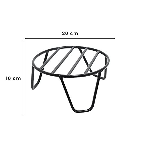 CRAFTCASTLE Craft Castle Elegant Iron Indoor/Outdoor Italiano Flower Pot/Plant Stand for Home Garden or Balcony Decor(Black) Set of 6 Pcs. - Image 3