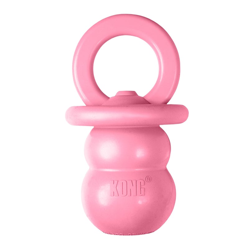 KONG Puppy Binkie - Pacifier Dog Toy for Puppies - Stuffable Treat Chew Toy for Treats - Durable Natural Rubber for Teething Puppy - for Small Puppies - Pink - Image 1