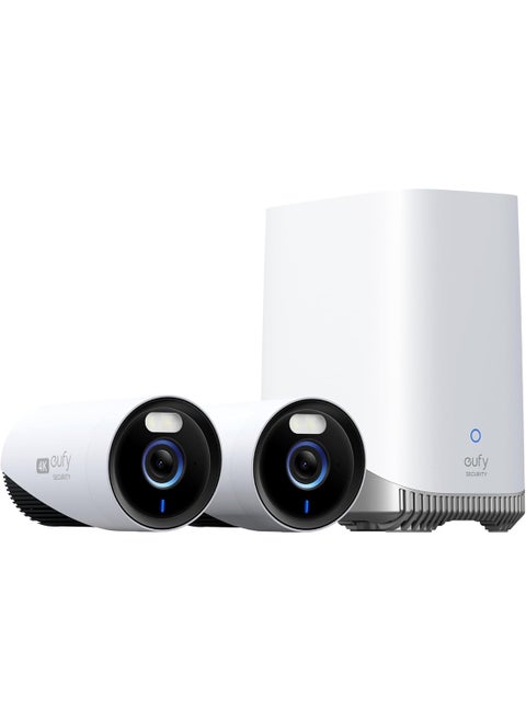 Security eufyCam E330 (Professional) 2-Cam Kit 4K Outdoor Security Camera System, 10CH Wired Wi-Fi NVR for 24/7 Recording, Cross-Camera Tracking, No Monthly Fee