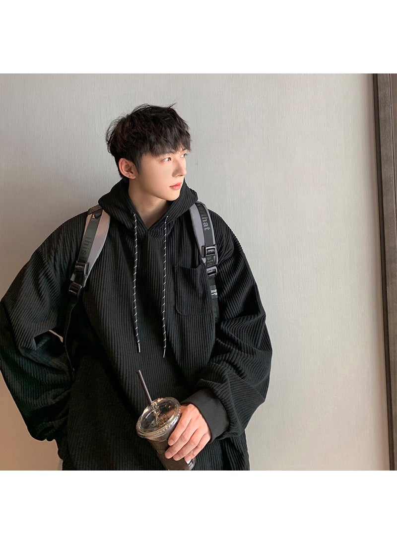 Generic - Spring Autumn Corduroy Hoodie Men Retro Loose Sportswear D.Brown - Image 1