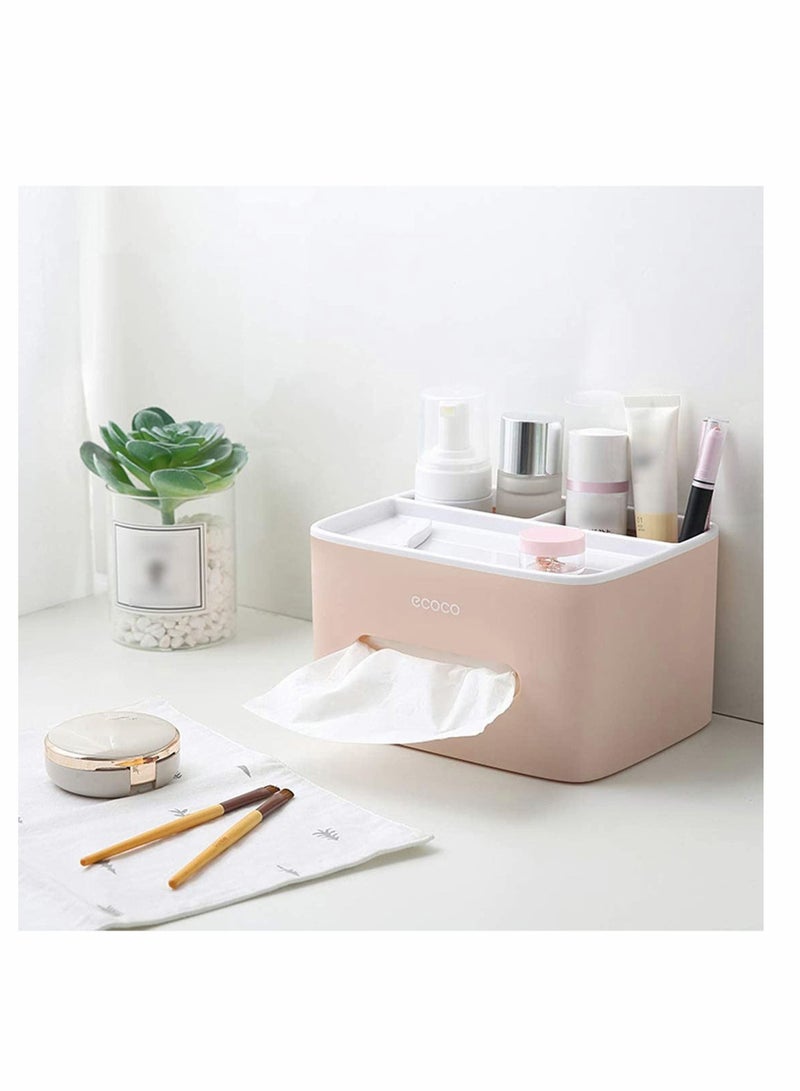 Multifunction Plastic Tissue Box Holder Storage Organizer Desktop Box Drawer Desk Container for Home Kitchen Office (PInk) - Image 5