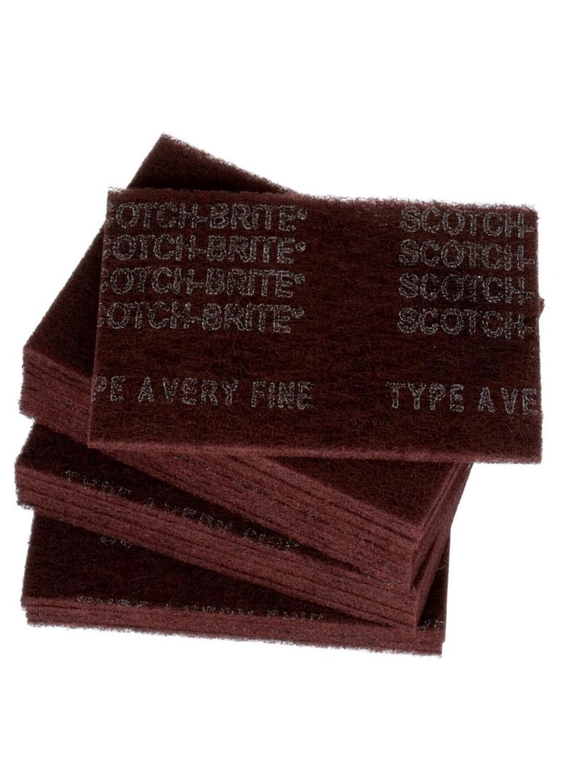 Scotch  3M Scotch-Brite General Purpose 7447 Hand Pad, Very Fine Grade, 6 in x 9 in, Pack of 20, Aluminum Oxide, Surface Preparation, Scuffing, Blending, Cleaning, Maroon - Image 1