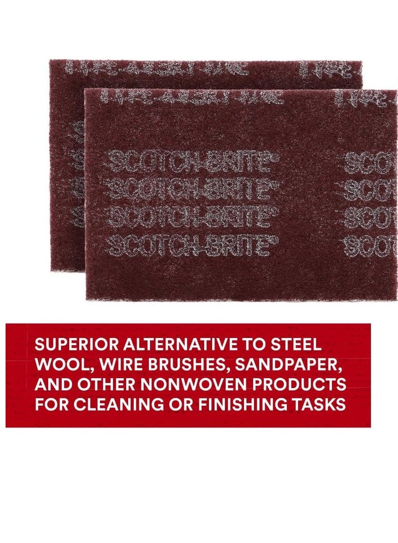 Scotch  3M Scotch-Brite General Purpose 7447 Hand Pad, Very Fine Grade, 6 in x 9 in, Pack of 20, Aluminum Oxide, Surface Preparation, Scuffing, Blending, Cleaning, Maroon - Image 3
