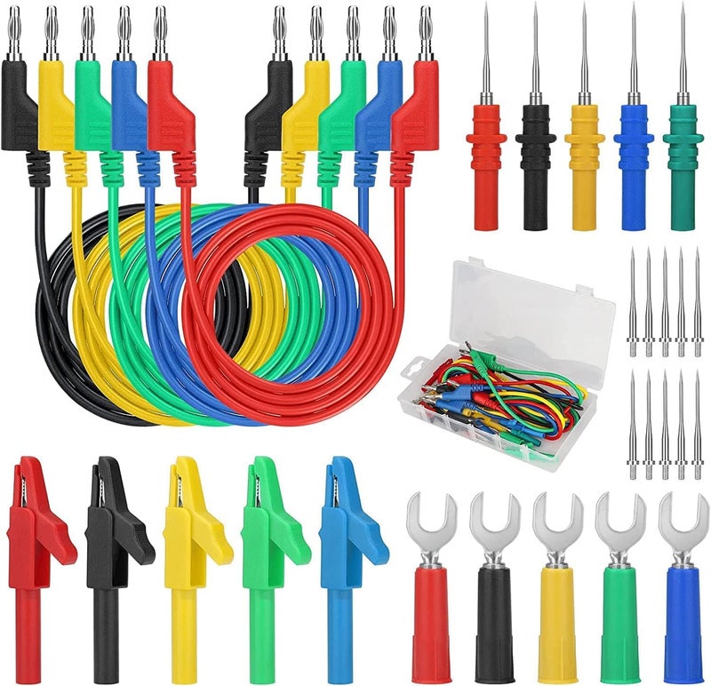 Linkstyle 30PCS Multimeter Test Leads Sets, Banana Plug Test Leads Alligator Clips, Back Piercing Probe Kit with Box for Automotive Diagnostics Electronics - Image 1